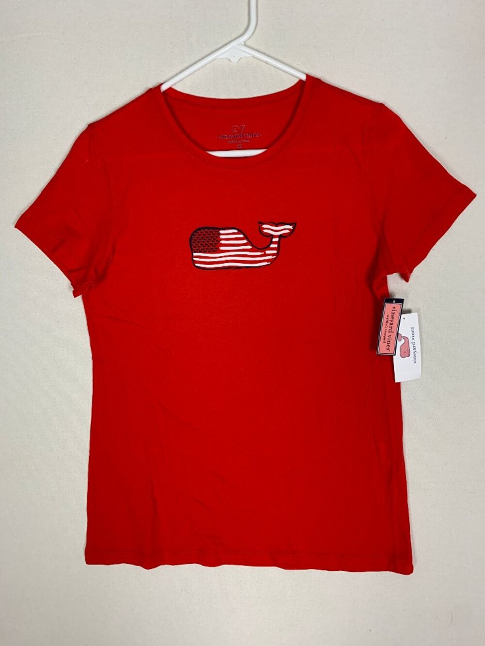Vineyard Vines Women's American Flag Whale T-shrt USA